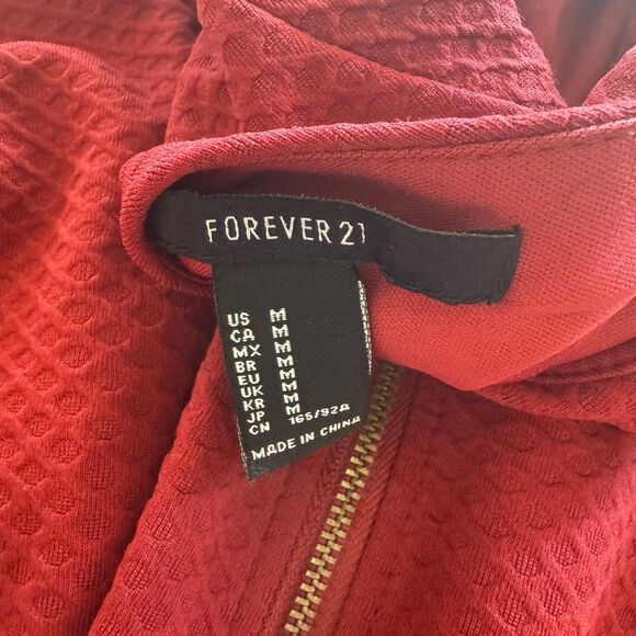 Forever 21 Womens Red Peplum Top  Medium Elegant Party Feminine Date Night Y2k - Picture 10 of 12